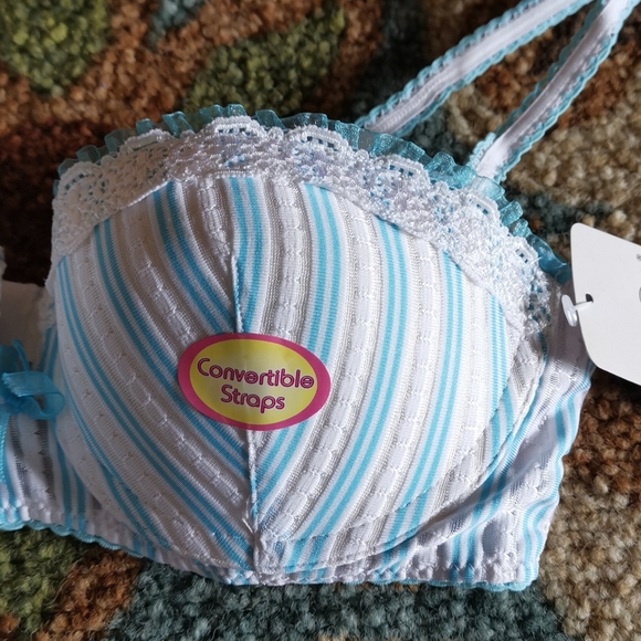 Rene Rofe Convertible White & Blue Bra - Picture 6 of 13